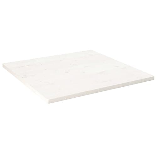 vidaXL Tablero de Mesa Cuadrado Madera Maciza Pino Blanco 90x90x2,5 cm, Superficie de Mesa, Tablero de Mesa de Madera Maciza, Tablero de Mesa de Comedor