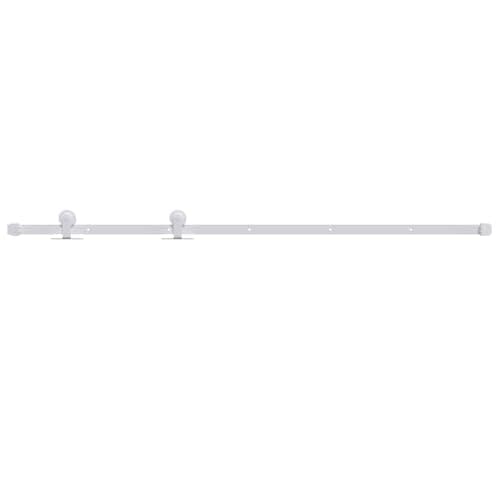 vidaXL Kit Herrajes para Puertas Corredera Colgador Pista Cocina para Familia Granero Estudio Mueble Habitación Salón Transición Acero Blanco