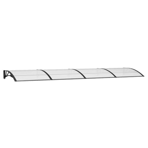 vidaXL Marquesina de puerta policarbonato negro 400x100 cm, marquesina de puerta, pérgola de puerta de entrada, toldo de puerta, marquesinas de puerta