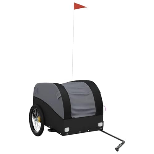vidaXL Remolque para Bicicleta, Remolque de Carga, Carrito para Bici, Remolque para Maletas Plantas Herramientas, Hierro Negro 45 kg