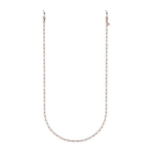 GD GOOD.designs Cadena de oro, plata y oro rosa para gafas de señora I Cadena de gafas de acero inoxidable chapada en oro de 18 quilates (75 cm) I Cadena de eslabones para gafas de sol (Oro rosa)
