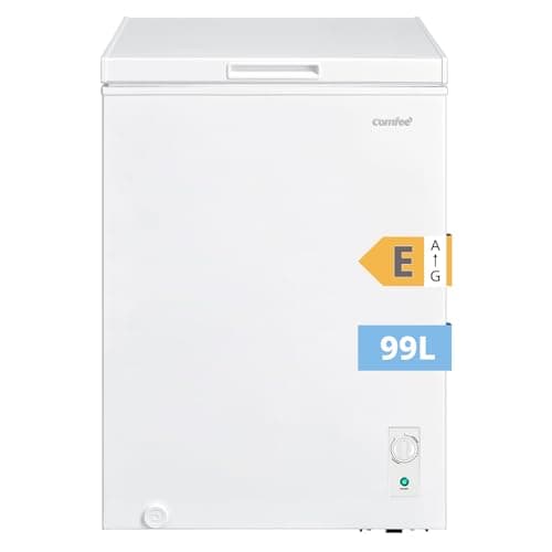 Comfee' RCC102WH2EU(E) Congelador Arcón Independiente 99L, Convertible a Congelador/Refrigerador, Inverter, Clasificación de 4 Estrellas, Apto para Garajes, Blanco