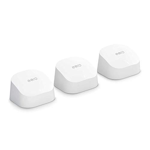 Router wifi de malla eero 6 de Amazon | Con Ethernet de 500 Mb/s, 420 m2 de cobertura y capacidad para conectar más de 75 dispositivos | pack de 3, modelo de 2021