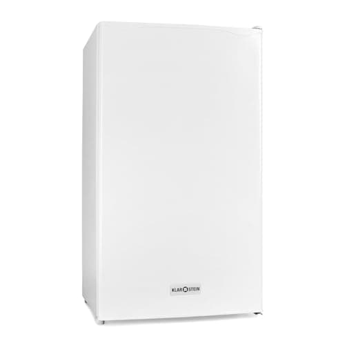 KLARSTEIN 90L1-WH - Nevera, Frigorífico doméstico,Capacidad: 90 litros, 2 x Baldas extraíbles, Cajón, Congelador Independiente, 3 Compartimentos en la Puerta, Temperatura Regulable, Blanco