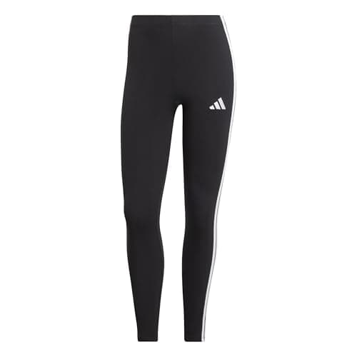 adidas Donna ESSENTIALS 3-STRIPES COTTON LEGGINGS, Black/White, XS
