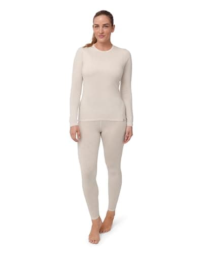 DANISH ENDURANCE Conjunto Térmico Lana Merino Mujer, Camiseta Térmica y Pantalón, Ropa Interior Lana Merino