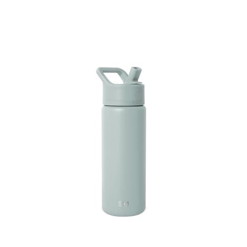 Simple Modern Botella Agua Niños Acero Inoxidable con Pajita | Botella Térmica Aislada para Deportes Gimnasio | Summit | 530ml | Sea Glass Sage