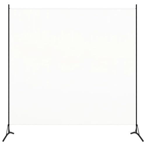 vidaXL Biombo Divisor, Biombo Plegable, Separador de Ambientes, Pantalla de Privacidad para Salón Oficina Jardín, Tela Blanco 175x180 cm