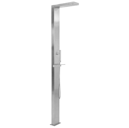 vidaXL Ducha para Jardín Patio Exterior Piscina Juego Completo para Ducharse de Acero Inoxidable con Diseño Curvado