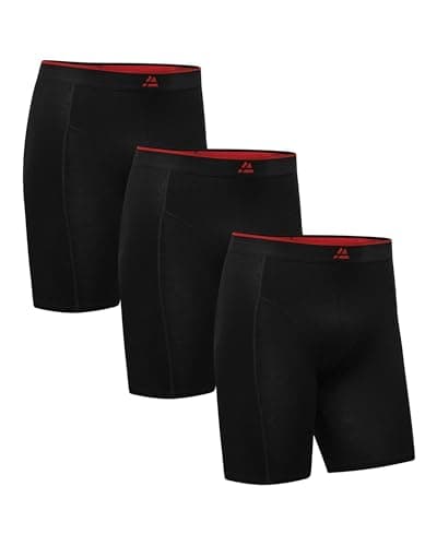 DANISH ENDURANCE Calzoncillos Hombre Boxer de Bambu Extra Largos, Suaves y Elásticos, 3 y 6 Pack, Negro - Extra Largo, M