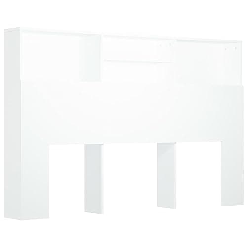 vidaXL Mueble Cabecero Armario Cabezal Almacenaje Dormitorio Habitación Mobiliario Muebles Decoración Adorno Blanco 160x19x103,5 cm