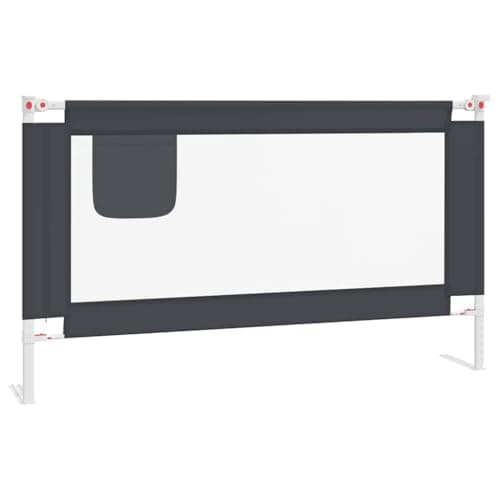 vidaXL Barandilla de Seguridad Cama de Niño Protección Cuna Bebé Guardería Dormitorio Habitación Protector Riel Barrera Gris Oscuro Tela 140x25 cm