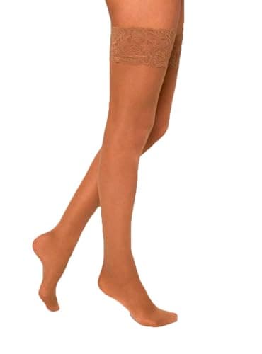 YSABEL MORA - Medias con Liga de Blonda, Compresión 40 Den, Ideal para Uso Diario, Suave y Cómoda, Diseño Elegante, Perfecta para Vestidos y Faldas, Calidad Duradera