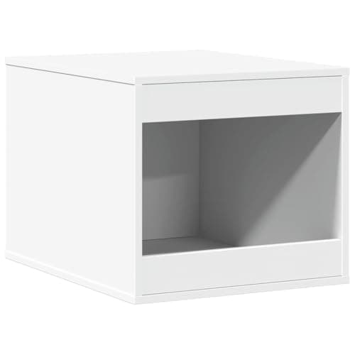 vidaXL Mueble Arenero para Gatos en Madera Ingeniería Blanco 47x59x42 cm, Armario para Caja de Arena
