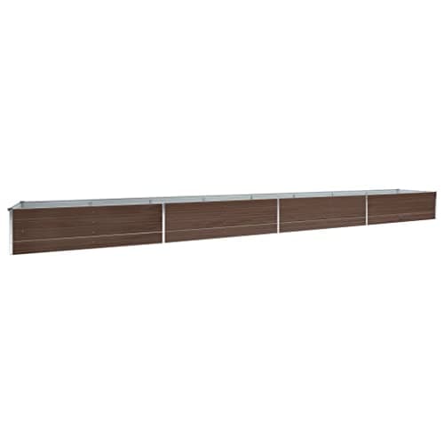 vidaXL Arriate Maceta Flores Planta Exterior Balcón o Patio Aire Libre Exterior Terraza Balcón Macetero de Acero Galvanizado Marrón