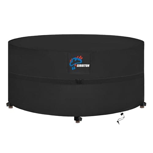 SIRUITON Ø128X71cm Funda para Mesa de Jardin Impermeable, Anti-UV 420D Protectora Redonda Mueble de Exterior Impermeable Fundas Oxford ,10000 Pa Funda Mesa Jardín Redonda