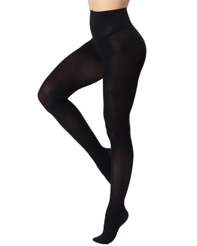 DUCMODA Medias para Mujer 80D Pantimedias Mutlicolor Leotardos de Cintura Alta Pantys y Media de Fiesta y Uso Diario, negras, m