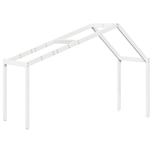 vidaXL Techo de cama infantil madera maciza blanco 213x95,5x144,5 cm, techo de la cama, techo inclinado de la cama, techo de la cama de los niños