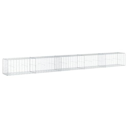 vidaXL Cesta de gaviones con Cubierta Hierro galvanizado 500x50x50 cm, Muro de gaviones, Muro de contención de gaviones, Valla de gaviones, gaviones