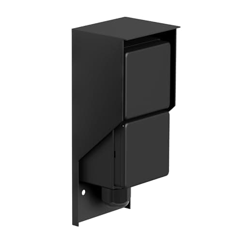 ledscom.de PIWI Base de enchufe de superficie para exteriores, IP44, 2 contactos, negra, vertical