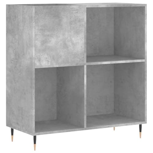 vidaXL Mueble Discos Madera contrachapada Gris hormigón 84,5x38x89 cm