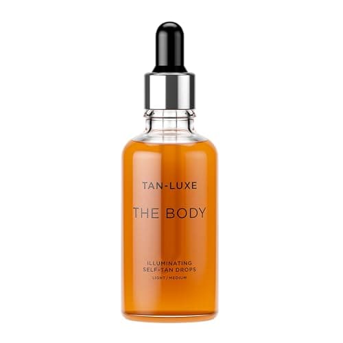 Tan Luxe THE BODY gotas autobronceadoras, ligeras/medias (50 ml) Agregue gotas bronceadoras al cuidado de la piel para un bronceado corporal personalizado que es vegano y libre de crueldad animal