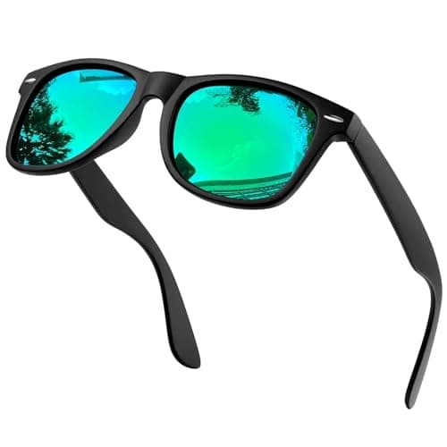 KANASTAL Gafas de Sol Verde Espejo Mujer y Hombre Polarizadas Espejado Verde Cuadradas Clásicas Retro Protección UV400 para Conducir Pesca Men Sunglasses Green