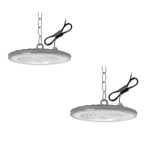 UFO LED Foco Industrial 150W, 15000LM Naves Industriales, 6500K Impermeable IP65 Para Patio, Garaje, Fábrica, Taller, 2 PCS
