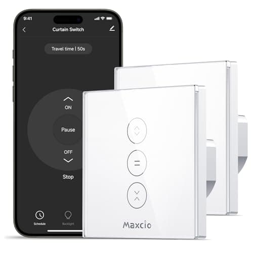 【LED Controlable】Alexa Interruptor Persiana, Maxcio Interruptor Wifi Compatible con Alexa y Google Home, Control de APP y Función de Temporizador, para Motor Persiana, Motor Tubular-2 Packs