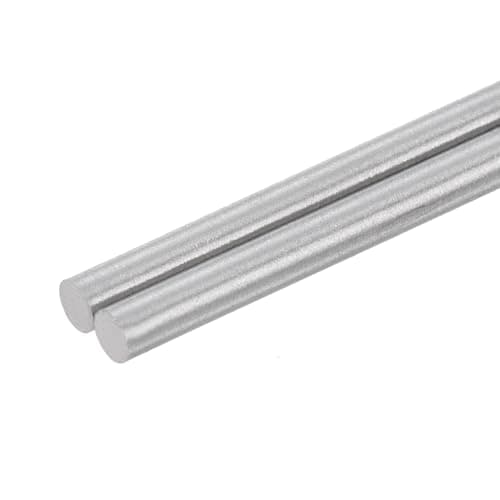 QUARKZMAN Barra Redonda de 100 x 3 mm x 2 Piezas de Acero Inoxidable Extruido Sólido para Manualidades [Tono Plateado]