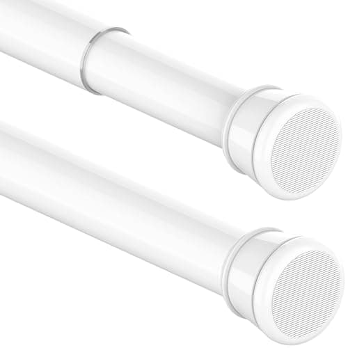 Barra telescópica extensible para cortina de ducha,para instalar sin taladrar, longitud extra para una buena sujeción, para baño, dormitorio, blanco, 190-360CM cm, diámetro de 32 mm