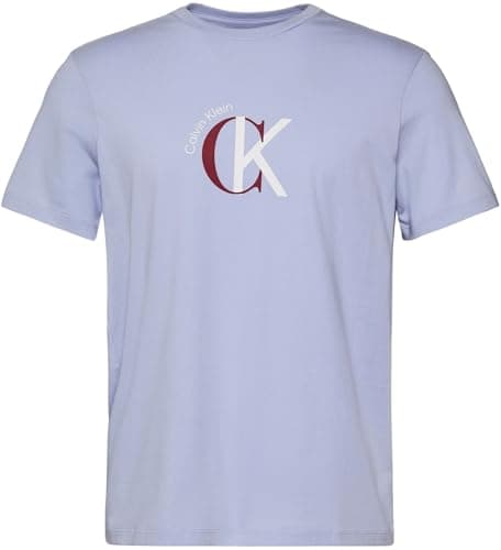 Calvin Klein SS 30S Whsl Ckj 2Tone CK Graphic Lv14Re829G Camisetas gráficas, Purple (Casual Blue), XXL Grande para Hombre