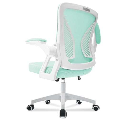 Milacyee Silla de Oficina Ergonómica, Silla con Reposabrazos Ajustables, Soporte Lumbar, Regulable en Altura, Silla Giratoria de Oficina con Respaldo de Malla Transpirable (Verde)