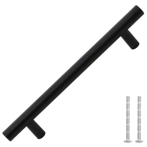vidaXL Tiradores para Armarios 10 uds, Tiradores en Barra, Manijas de Cajones Muebles, Tiradores de Puerta Corredera, Acero Inoxidable Negro 160 mm