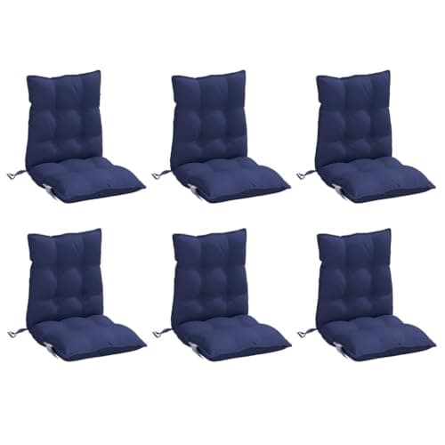 vidaXL Cojines para Silla Respaldo bajo 6 uds Tela Oxford Azul Marino