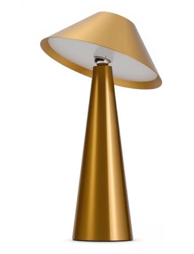 Bojim Lamparas de Mesita de Noche Mesa Sin Cable, Lámparas Magnetic LED Recargable con USB Inalambrica, Lamps Luz Tactil Table de Bateria, Candeeiro para Exterior Portatil Interior, IP54, Metal Dorado