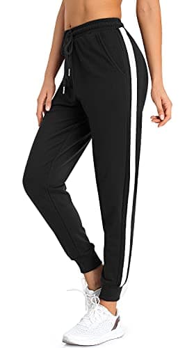 BENNIES Pantalon de Chandal Mujer Algodon Pantalones Mujer Invierno Jogger Pantalones Deportivos Largos Elastica Sweatpants con Bolsillos para Correr Running Casual Fitness Gimnasio Jogging Negro M