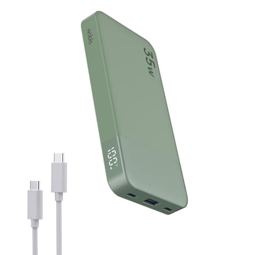 NOBIS Batería Externa Carga Rápida, 35W Power Bank 10000mAh Cargador Portátil con 2 USB-C y USB-A, con Pantalla Digital para Teléfono y Tableta