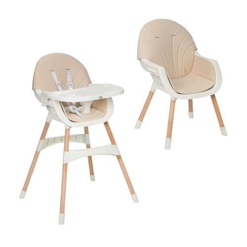 MS BabyWorld – MIKA – Trona para Bebé 3 en 1 | Convertible en Alzador y Silla | Asiento Acolchado | Plegable y Evolutiva