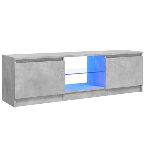 vidaXL Mueble de TV con Luces LED Gris hormigón 120x30x36 cm