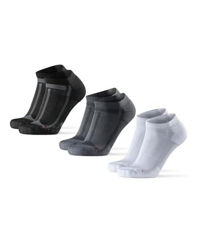 DANISH ENDURANCE Calcetines Cortos de Running, Antiampollas, Técnicos, Deporte, para Hombre y Mujer, 3 Pack, Multicolor (1x Negro/Gris, 1x Gris/Negro, 1x Blanco), 39-42