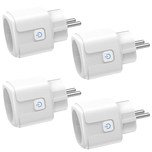 FAYIBUY Enchufe Inteligente WiFi, 4 Pack Enchufe WiFi Medidor Consumo 16A 3680W, Tomada Inteligente con Temporizadores y Control Remoto por APP&Voz, Compatible con Alexa y Google Home