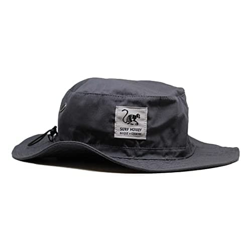 Surf Monkey® Cappello con protezione solare - Senza CORDINO - Visiera flessibile - Uomo/Donna - Cappello Boonie (UPF 50+ Gris)