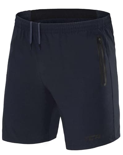 TCA Pantalones Cortos Hombre Deporte con Bolsillos de Cremallera - Pantalon Corto Deportivo Hombre Tecnología Elite Tech - Running Shorts Men Gym Correr Padel - Azul Oscuro, XS