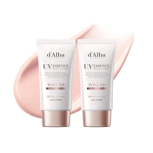 [Pack de 2] d'alba Loción Solar Tonificante Waterfull SPF50+PA++++ de Trufa Blanca italiana, Crema Solar Teñida con Filtros UV Veganos, Loción Solar Brillante e iluminadora, Skincare Coreano