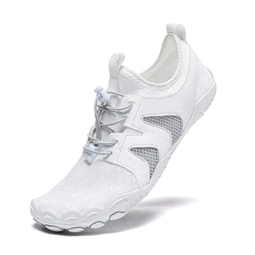 ZEPYFXIT Zapatos de Agua Mujer Hombre Secado Rápido Calzado Descalzos Ligeras Flexibles Barefoot Zapatillas de Deportes Transpirable Piscina Playa(Blanco,35 EU)