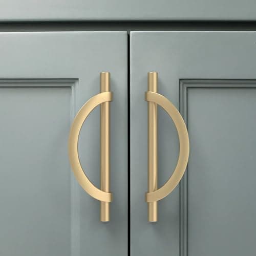 Amerdeco 6 Piezas Tiradores de Cocina 128mm Dorado para Armarios y Cajones - Aleación de Zinc UK0044