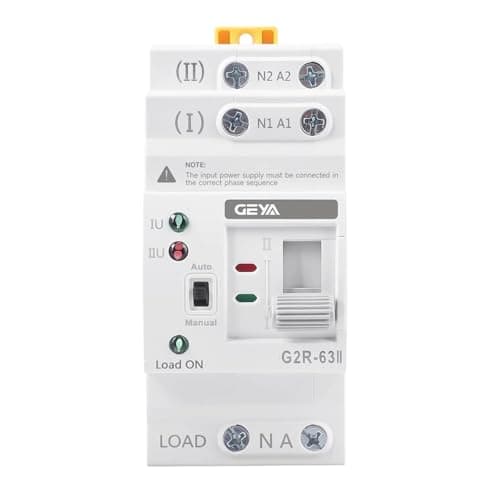 GEYA Mini Interruptor de transferencia automática de doble potencia Interruptores selectores eléctricos Carril DIN de alimentación ininterrumpida (2Pole 40A AC220V)