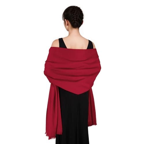 SWAT PANY Estolas Chal Rojo Mujer Fular Bufandas Pañuelos Invierno Estolas para Bodas y Vestido Fiesta