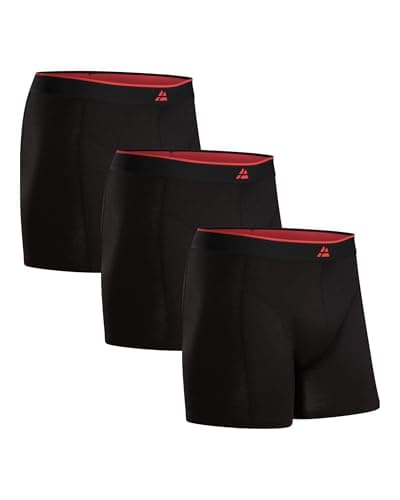 DANISH ENDURANCE Calzoncillos Hombre Boxer de Bambu, con o Sin Bragueta, Suaves y Elásticos, 3 Pack, Negro, L